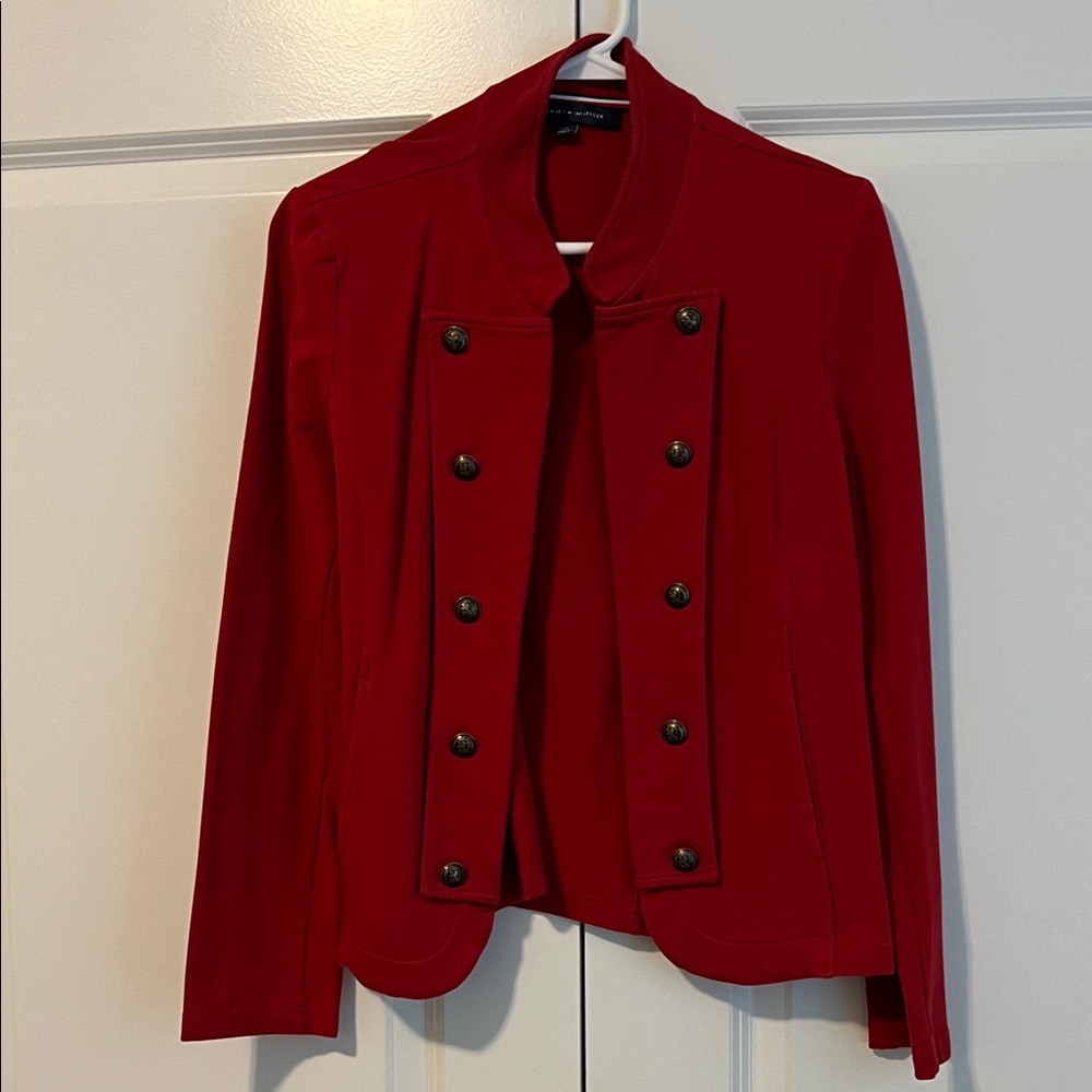 Tommy Hilfiger Women's Red Double-Breasted Blazer